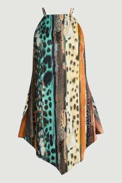 Haut En Satin De Viscose À Imprimé Animalier Multicolore