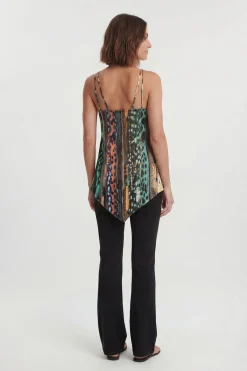 Haut En Satin De Viscose À Imprimé Animalier Multicolore
