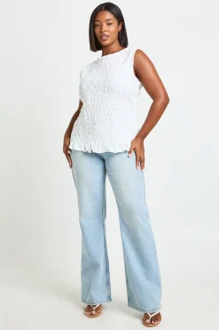 boohoo Haut En Seersucker Texturé Grande Taille<Femme Tops