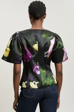 Haut En Sergé À Imprimé Floral