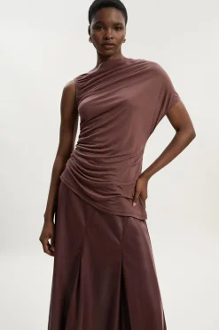 Haut en Tencel à Détails Froncés