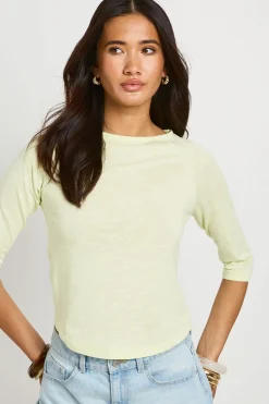 boohoo Haut En Tissu Slub À Manches 3/4 Et Ourlet Arrondi<Femme Tops