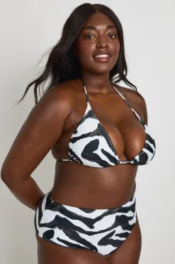 boohoo Haut Et Bikini Taille Haute Zébré Grande Taille<Femme Zebra Print|Tenues De Plage