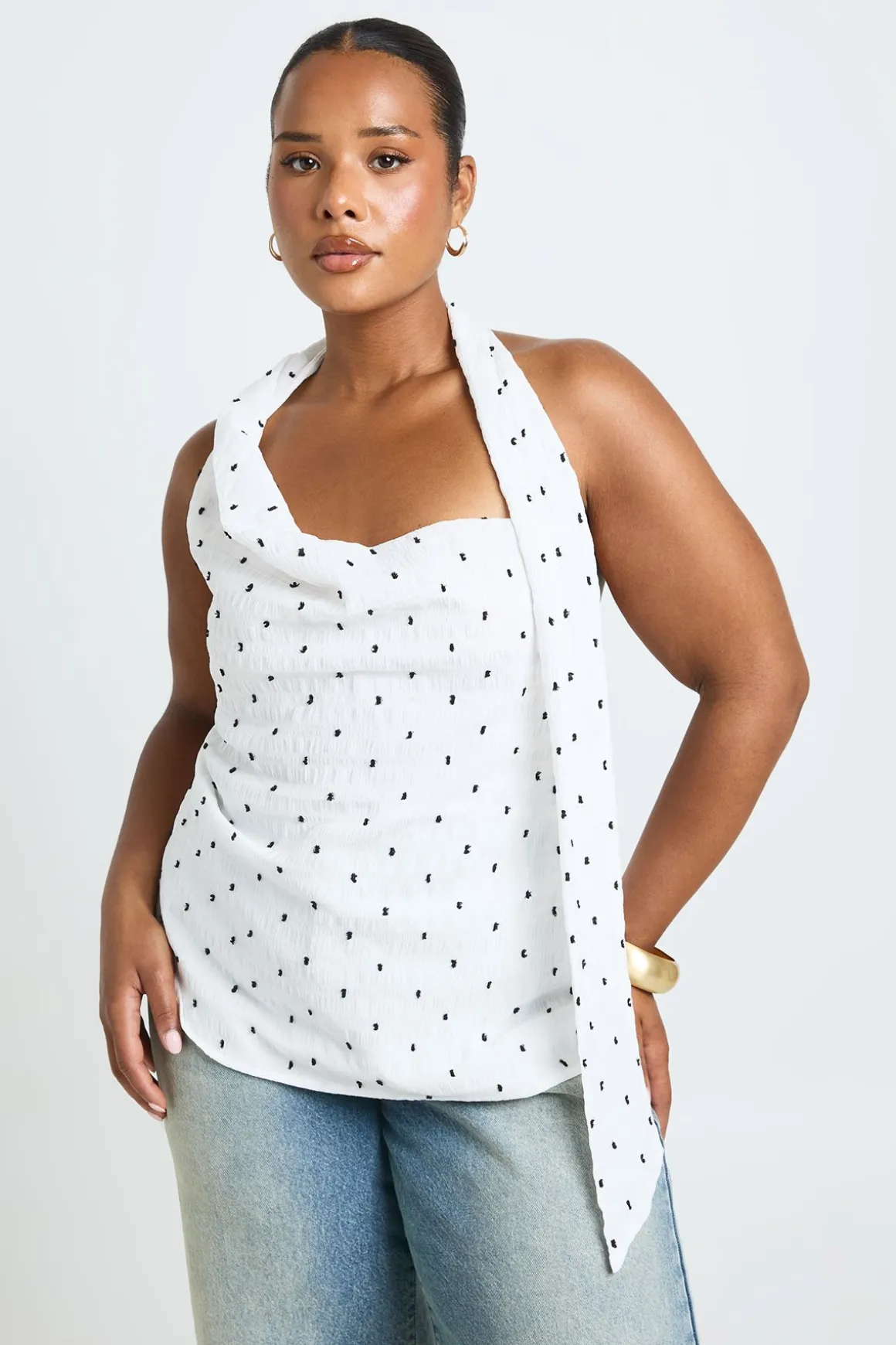 Haut Foulard À Pois Grande Taille