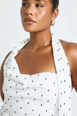 Haut Foulard À Pois Grande Taille