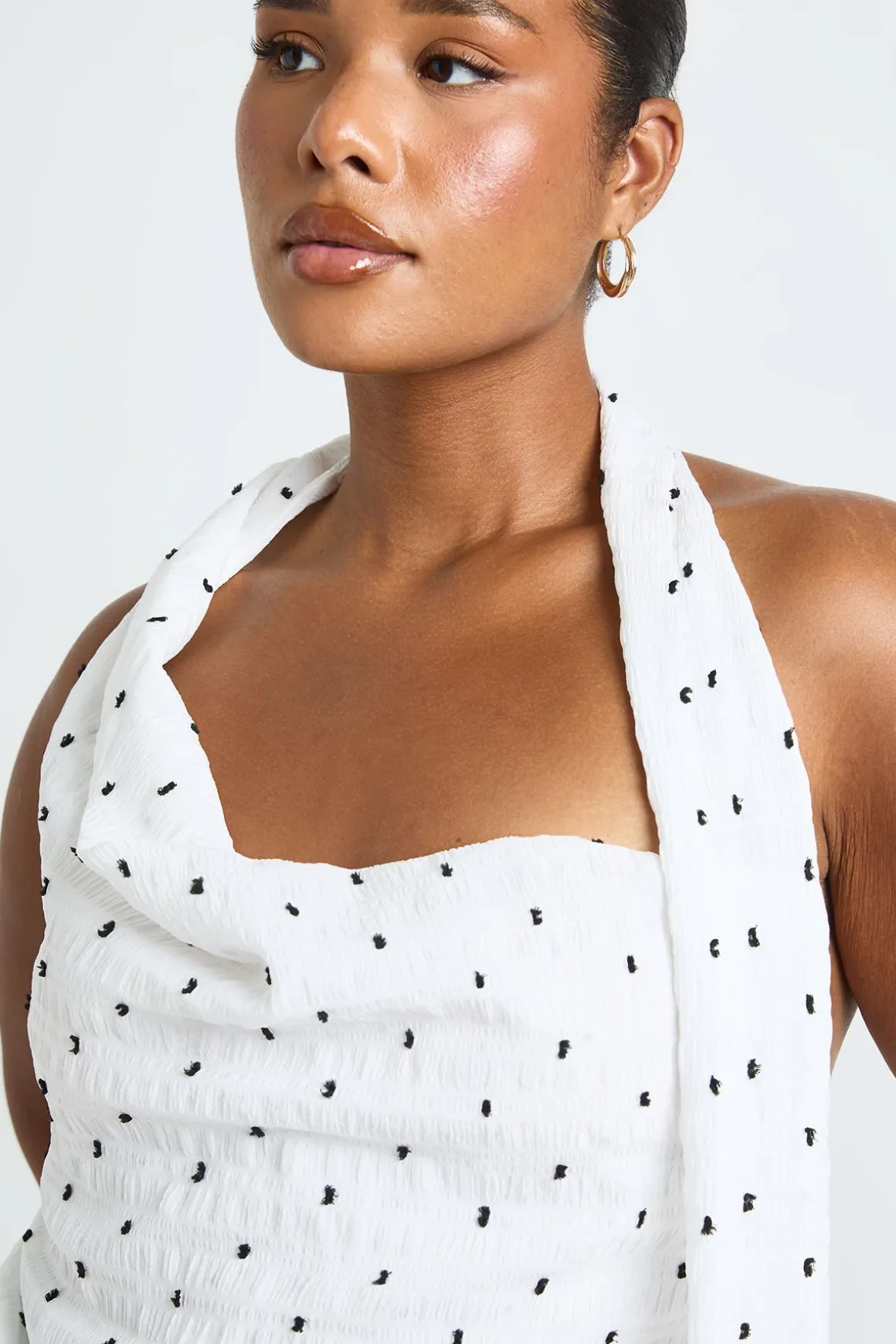 Haut Foulard À Pois Grande Taille