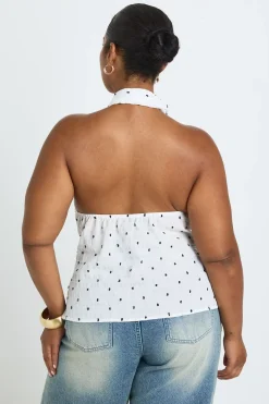 Haut Foulard À Pois Grande Taille