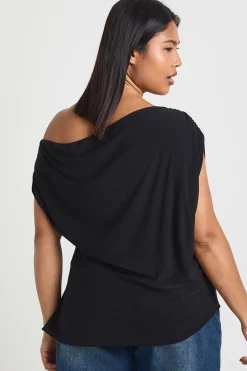 boohoo Haut Grande Taille Asymétrique à Épaules Dénudées<Femme Tops