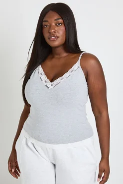 Haut Grande Taille Avec Finitions En Dentelle Et Détail Noué Dos Échancré