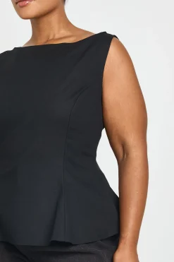 boohoo Haut Grande Taille À Basque Encolure Bardot Effet Lin<Femme Tops