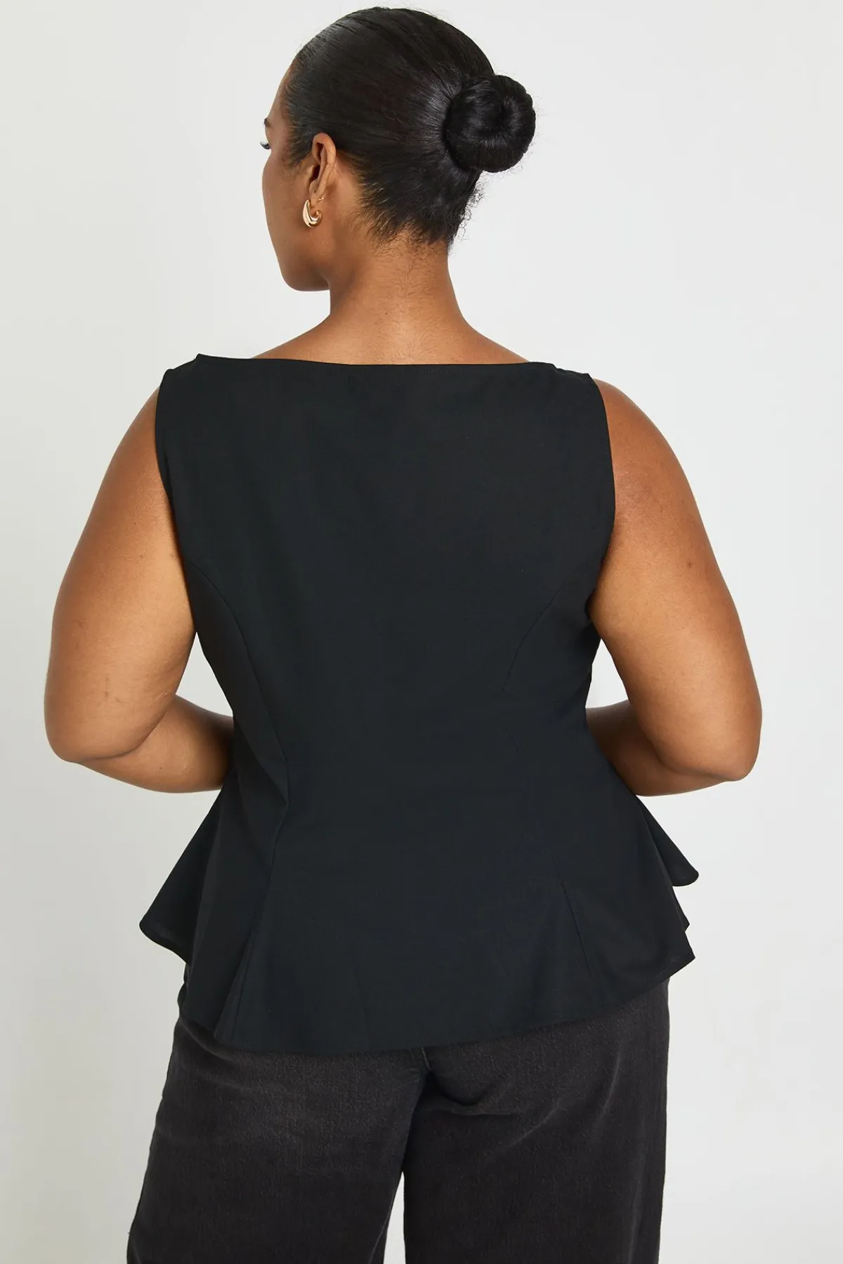 boohoo Haut Grande Taille À Basque Encolure Bardot Effet Lin<Femme Tops