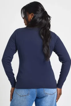 Haut Grande Taille à Boutonnage Latéral et Manches Longues