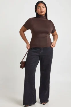 Haut Grande Taille Col Montant Taille Cintrée
