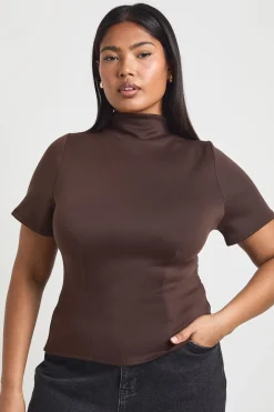 Haut Grande Taille Col Montant Taille Cintrée