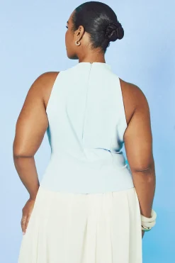 boohoo Haut Grande Taille Col Nageur Avec Taille Cintrée<Femme Tops