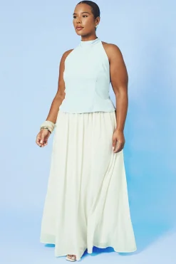 boohoo Haut Grande Taille Col Nageur Avec Taille Cintrée<Femme Tops