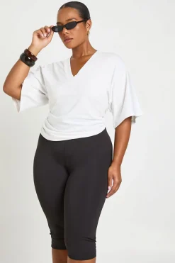 Haut Grande Taille Col V Taille Cintrée