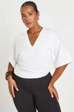 Haut Grande Taille Col V Taille Cintrée