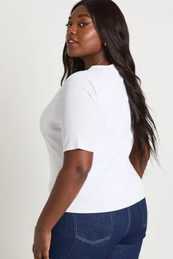 Haut Grande Taille À Double Épaisseur Boutonné Manches Courtes