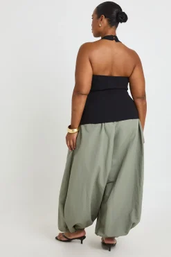 boohoo Haut Grande Taille En Bengaline À Encolure Licou Et Maille<Femme Tops