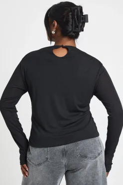 boohoo Haut Grande Taille à Encolure Bateau et Manches Longues<Femme Tops