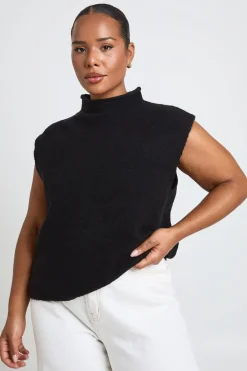 boohoo Haut Grande Taille En Maille Douce À Col Montant<Femme Pulls Et Gilets|Toutes Les Mailles