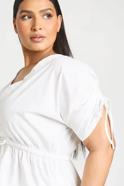 Haut Grande Taille En Popeline Avec Détails Ajourés Échelle