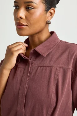 boohoo Haut Grande Taille En Sergé À Manches Courtes Avec Détail Froncé<Femme Tops