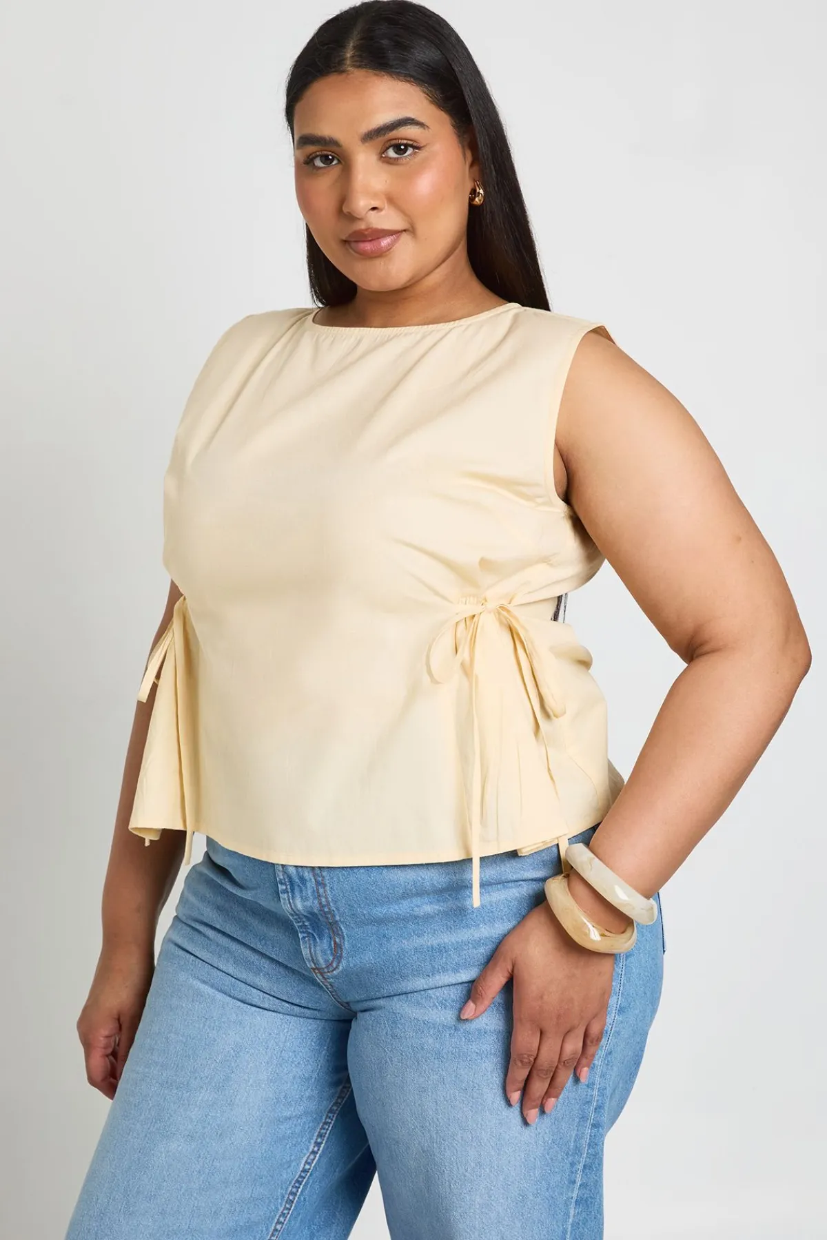boohoo Haut Grande Taille À Liens Latéraux<Femme Tops
