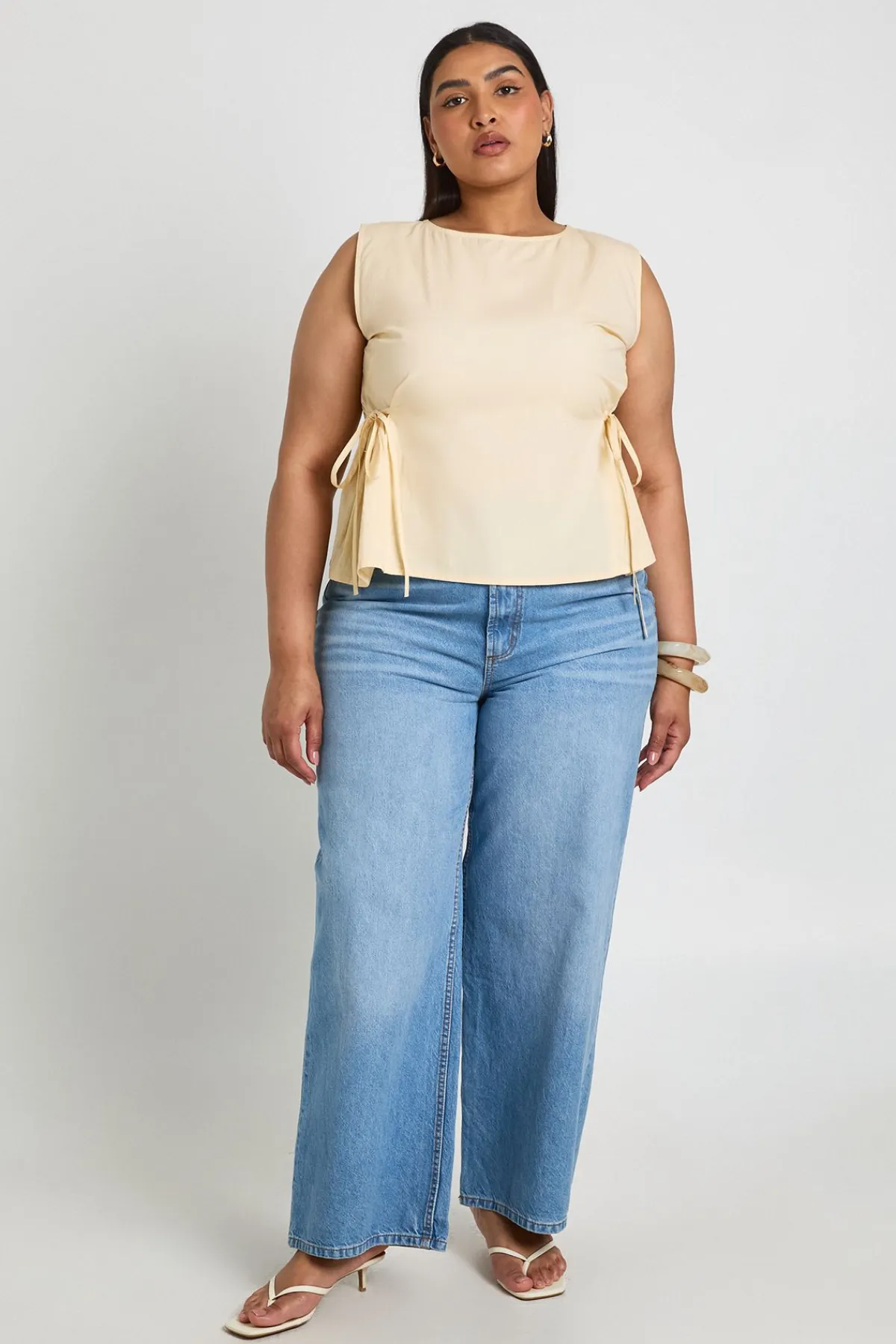 boohoo Haut Grande Taille À Liens Latéraux<Femme Tops