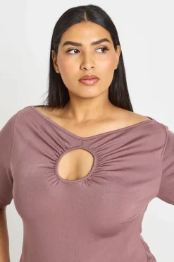 Haut Grande Taille À Manches 3/4 Avec Découpe Goutte D'eau