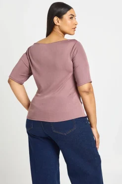 Haut Grande Taille À Manches 3/4 Avec Découpe Goutte D'eau