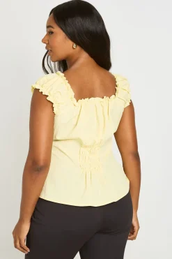boohoo Haut Grande Taille À Manches Bouffantes Et Lien Noué Devant<Femme Tops