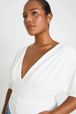 boohoo Haut Grande Taille À Manches Chauve-souris Et Fronces<Femme Tops