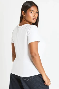 boohoo Haut Grande Taille À Manches Courtes Et Encolure Carrée<Femme Basiques|Tops