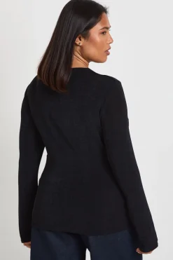 boohoo Haut Grande Taille À Manches Longues Avec Détail Nœud<Femme Tops