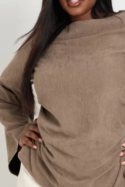 boohoo Haut Grande Taille À Manches Longues Évasées Et Froncé<Femme Tops
