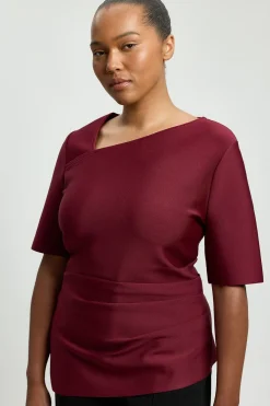 KarenMillen Haut Grande Taille À Manches Longues Asymétrique Effet Bandage<Femme Tops