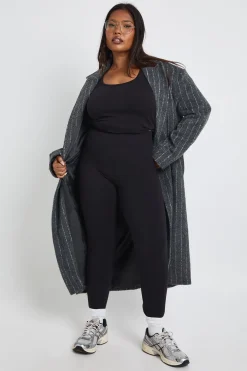 Haut Grande Taille À Manches Longues Et Encolure Carrée Basic
