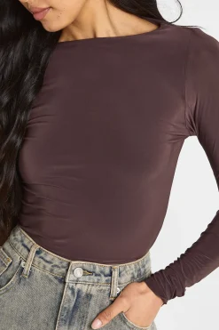 Haut Grande Taille À Manches Longues En Jersey Slinky Double Épaisseur