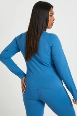 Haut Grande Taille à Manches Longues Super Doux avec Détails de Coutures