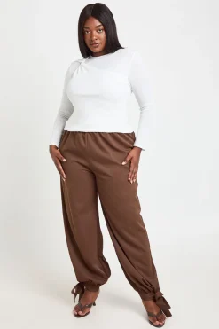 boohoo Haut Grande Taille À Manches Longues Double Épaisseur Avec Détail Torsadé<Femme Tops