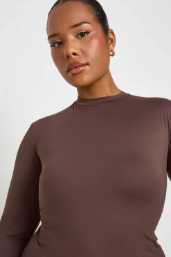boohoo Haut Grande Taille À Manches Longues Effet Seconde Peau<Femme Tops