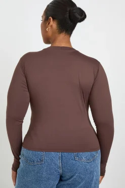 boohoo Haut Grande Taille À Manches Longues Effet Seconde Peau<Femme Tops