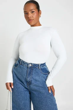 boohoo Haut Grande Taille À Manches Longues Effet Seconde Peau<Femme Tops