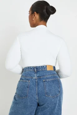 boohoo Haut Grande Taille À Manches Longues Effet Seconde Peau<Femme Tops