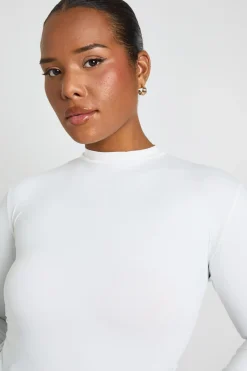 boohoo Haut Grande Taille À Manches Longues Effet Seconde Peau<Femme Tops