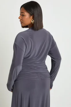 boohoo Haut Grande Taille À Manches Longues Style Blouson<Femme Tops