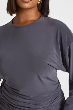 boohoo Haut Grande Taille À Manches Longues Style Blouson<Femme Tops