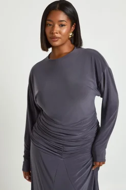 boohoo Haut Grande Taille À Manches Longues Style Blouson<Femme Tops